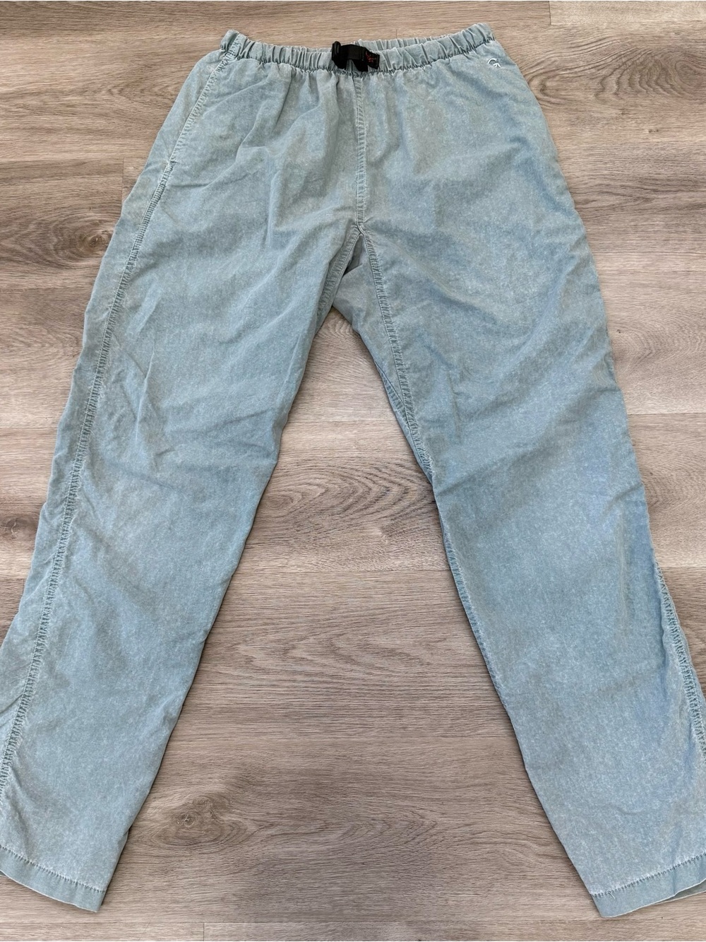 Vintage 90s Gramicci USA Made Climbing Pants Men's M Faded Teal *Patch Repair*